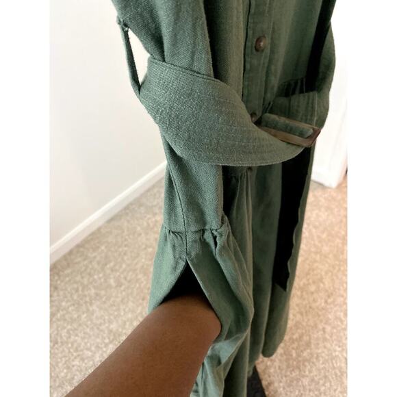 Universal Thread Olive Green Dolman Sleeve Belted Dress -  Sz. Large (NWT) - Picture 4 of 7